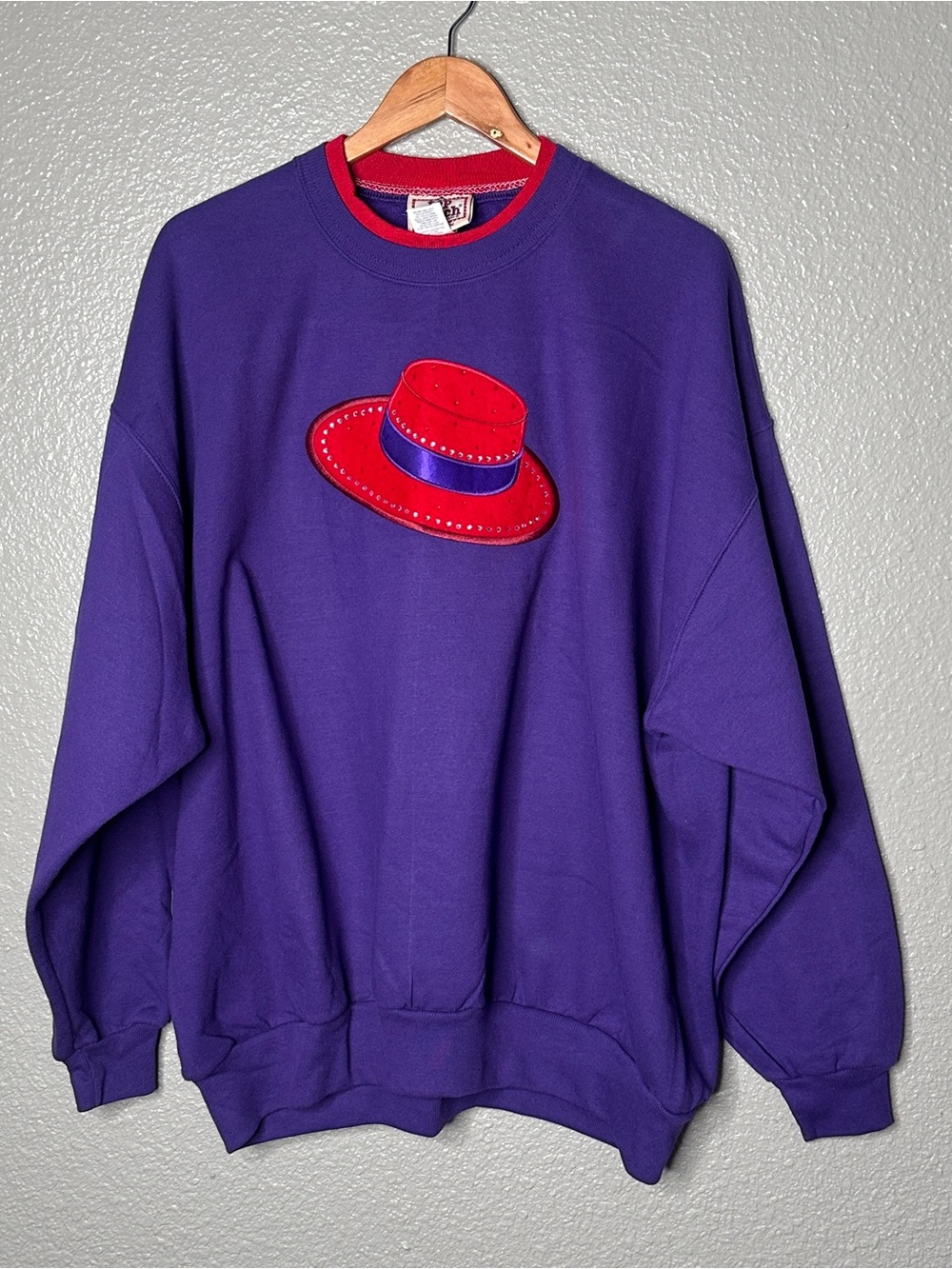 Top Stitch Red Hat Society Embroidered sweatshirt 2X